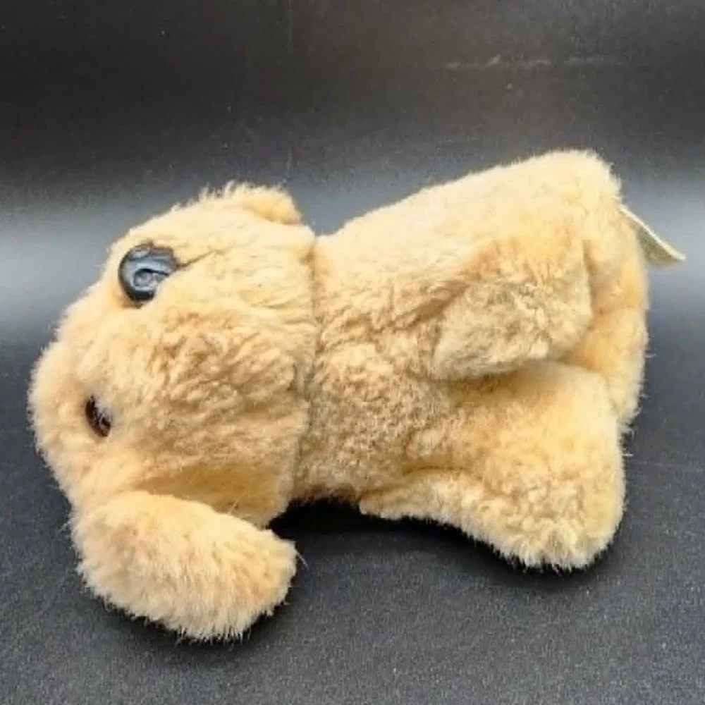 j. elsner co plush dog Tan  Lab‎ Retriever Vintage Realistic Curly Fur Toy